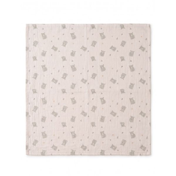 Lot 2 Langes 100x100cm en mousseline de coton bio Vert