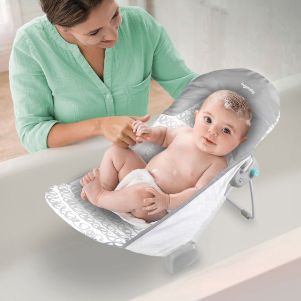 Support de bain pour bébe à 2 positions, gris