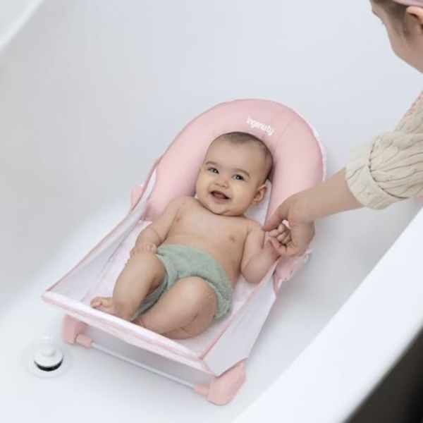 Support de bain pour bébe à 2 positions, rose