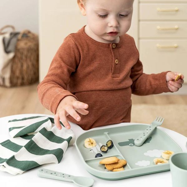 Assiette compartimentée Foodie Croco Vert