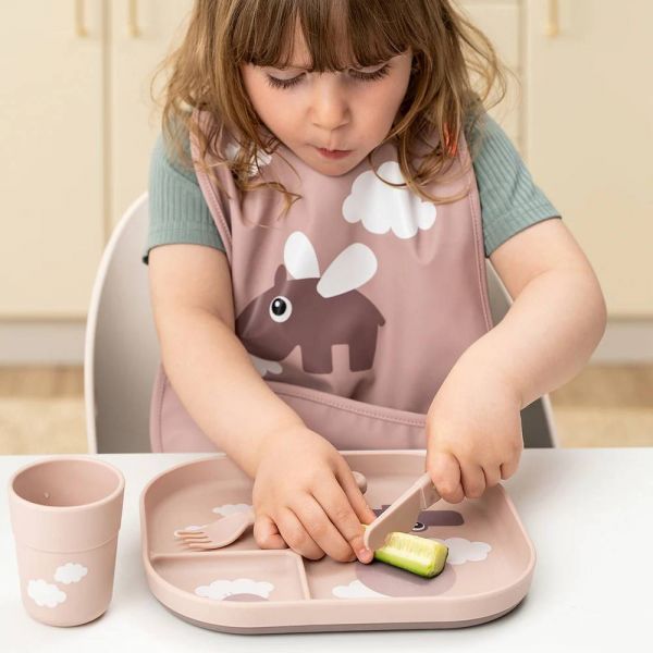 Assiette compartimentée Foodie Happy clouds Rose