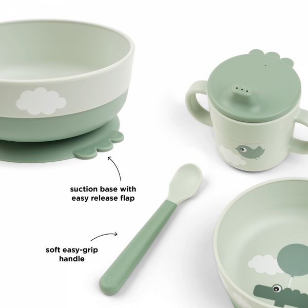 Coffret premier repas Foodie Happy clouds Vert