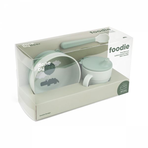 Coffret premier repas Foodie Happy clouds Vert