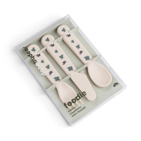 Lot de 3 couverts en silicone Tiny farm Sable