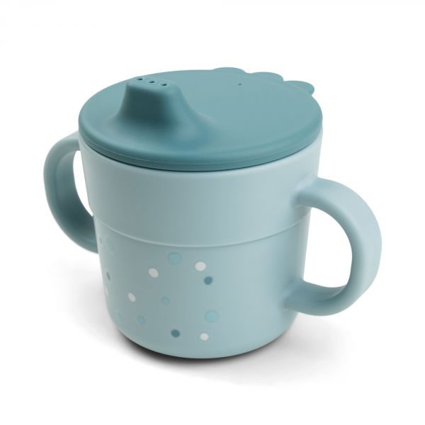 Tasse d'apprentissage Happy dots Bleu