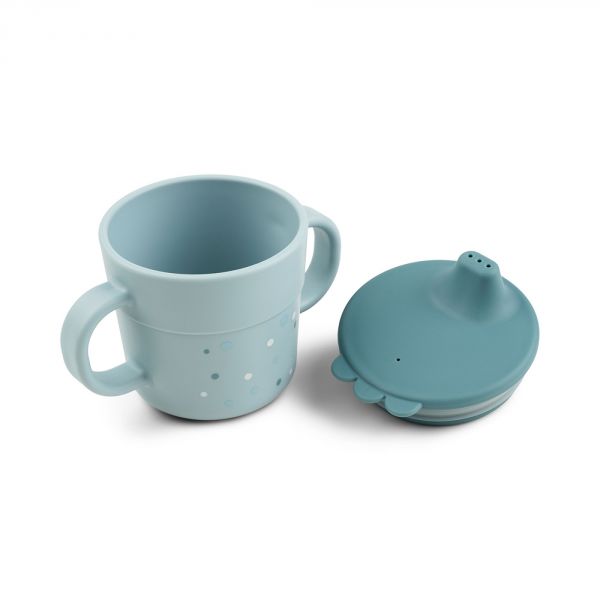 Tasse d'apprentissage Happy dots Bleu