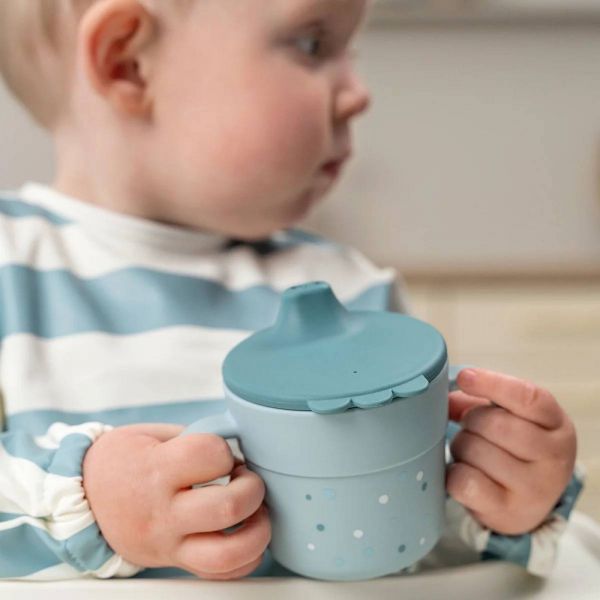 Tasse d'apprentissage Happy dots Bleu