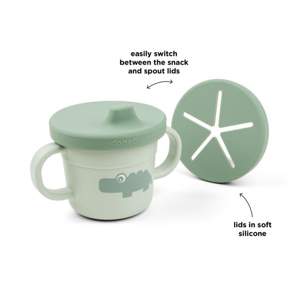 Tasse d'apprentissage et snack Foodie Croco Vert