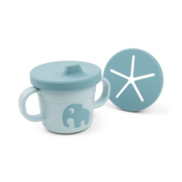 Tasse d'apprentissage et snack Foodie Elphee Bleu