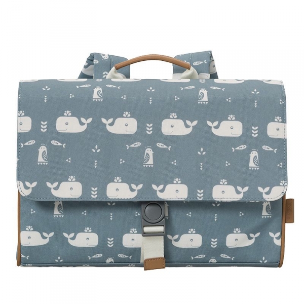 Cartable enfant Baleine bleu
