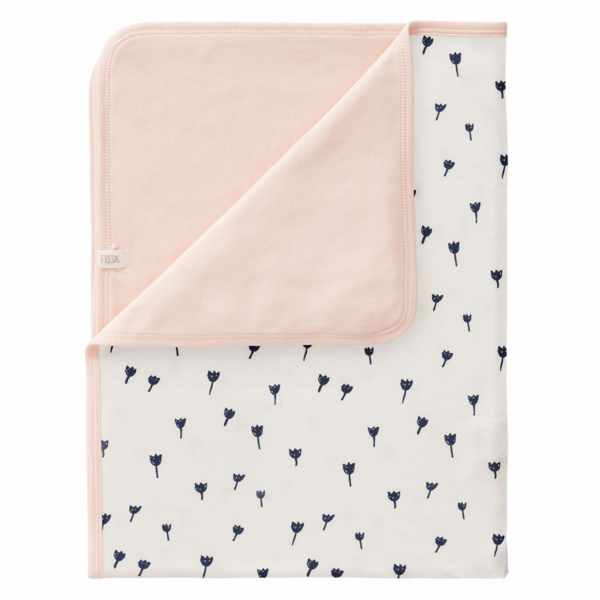 Fresk Couverture Coton Bio Bebe 80 X 100 Cm Tulipe Indigo Blue Made In Bebe