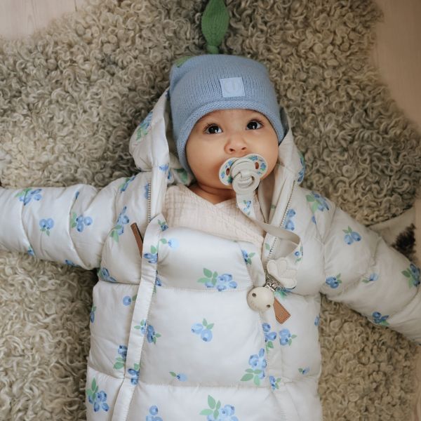 Bonnet bébé d'hiver en maille 0-6 mois Blueberry Bliss