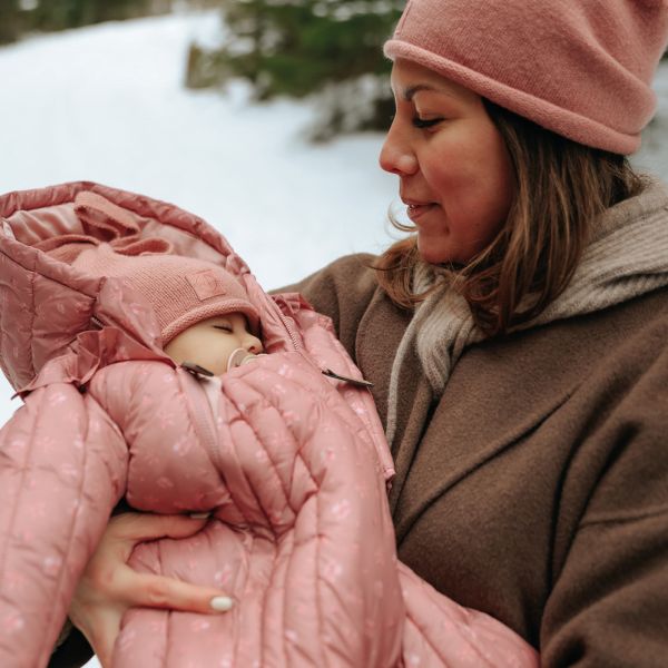 Bonnet bébé d'hiver en maille 0-6 mois Rosy Bow