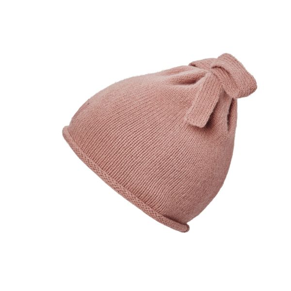 Bonnet bébé d'hiver en maille 6-12 mois Rosy Bow