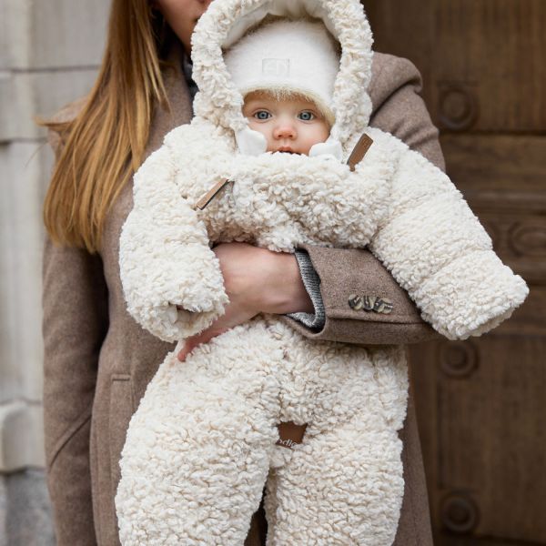 Bonnet bébé d'hiver tricoté 0-6 mois Vanilla White