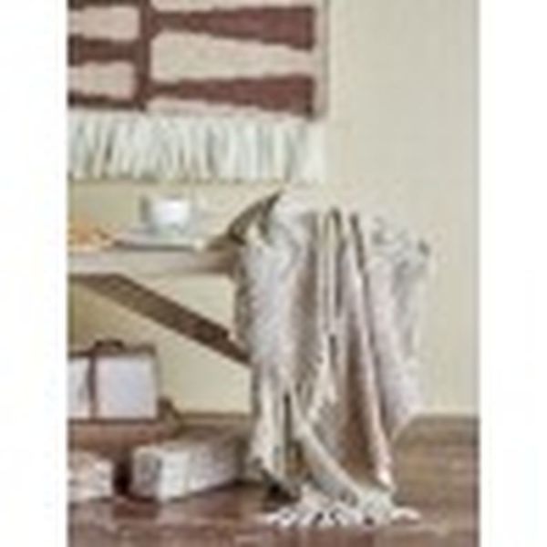 Plaid en coton Gabriela Marron 160x130 cm