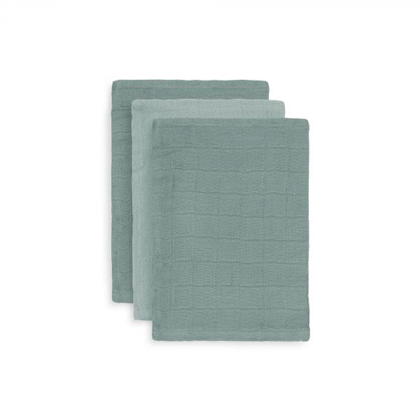 Lot de 3 Gants de toilette bamboo hydrophile Ash green