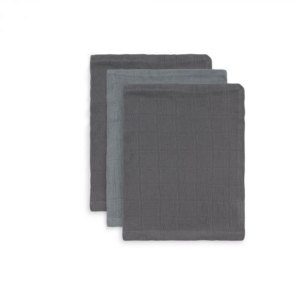 Lot de 3 Gants de toilette bamboo hydrophile storm grey