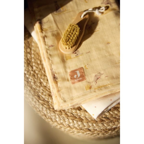 Lot de 3 gants de toilette gaze de coton Kangaroots