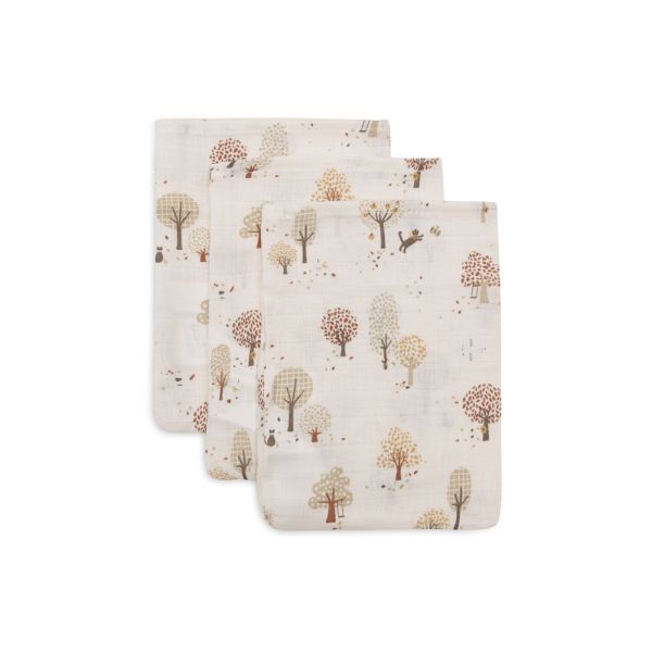 Lot de 3 gants de toilette gaze de coton Tiny Park