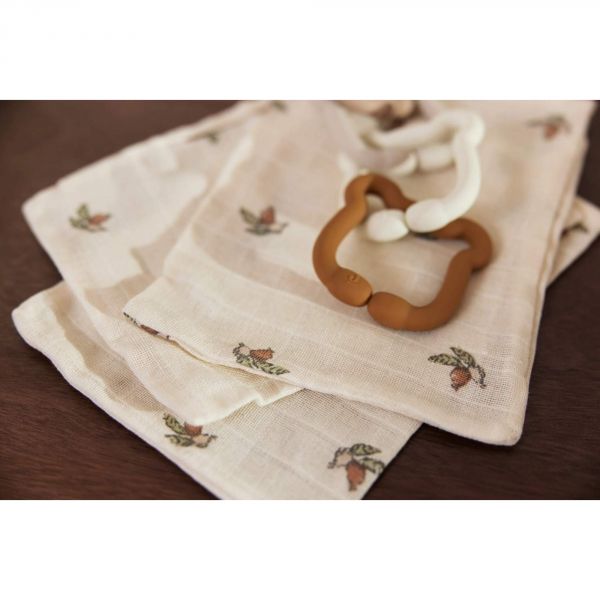 Lot de 3 gants de toilette gaze de coton Rosehip