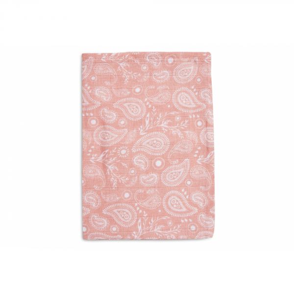 Lot de 2 gants de toilette  gaze de coton Paisley Halo Rose