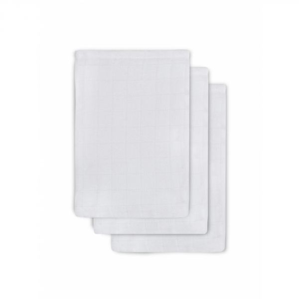 Lot de 3 gants de toilette gaze coton Blanc