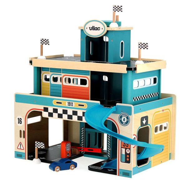 Garage vintage en bois pour enfant Vilacity