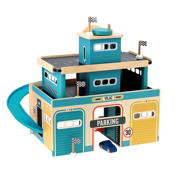 Garage vintage en bois pour enfant Vilacity