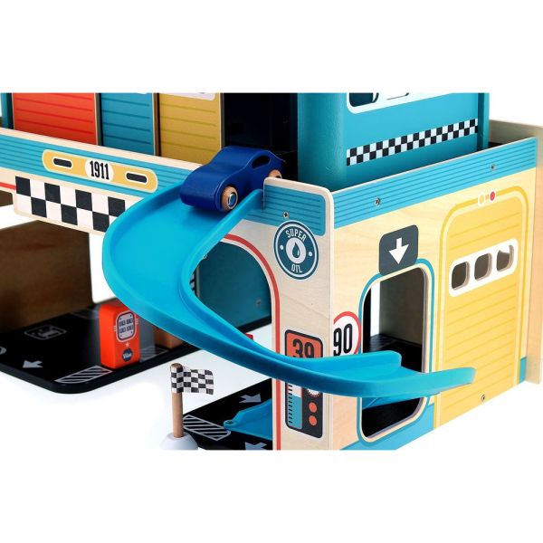 Garage vintage en bois pour enfant Vilacity