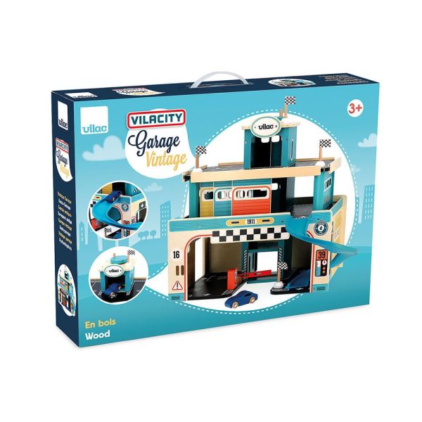 Garage vintage en bois pour enfant Vilacity