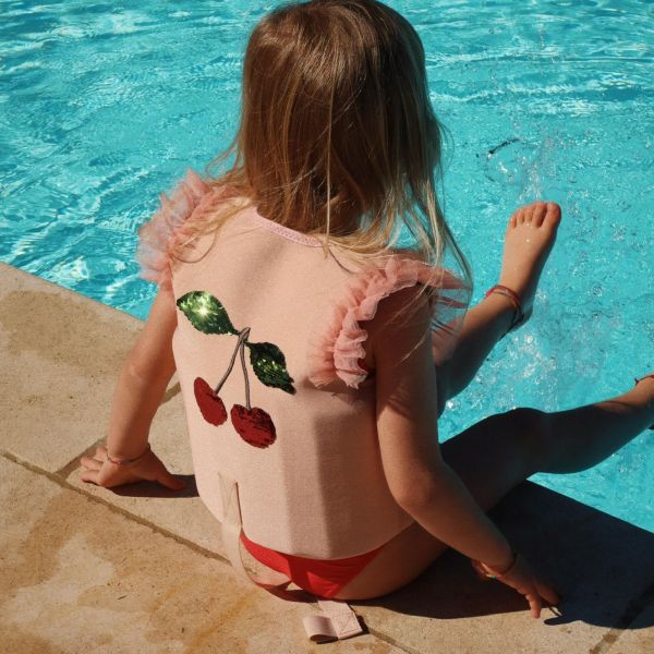 Gilet de natation Gemma Grande Cerise - 1/2 ans