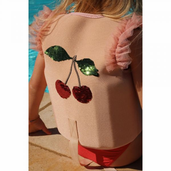 Gilet de natation Gemma Grande Cerise - 1/2 ans