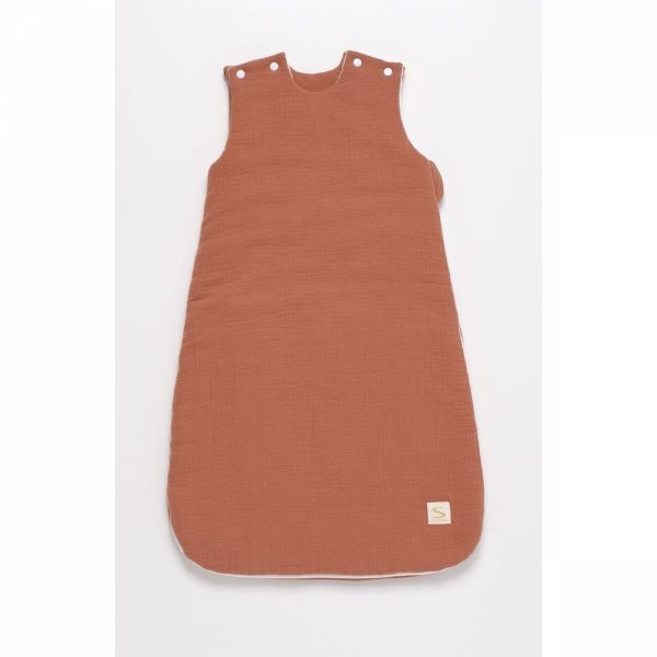 Gigoteuse 0-6 mois avec doudou mouchoir uni terracotta