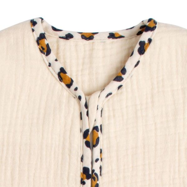 Gigoteuse bébé été en gaze de coton détails léopard 0-6 mois