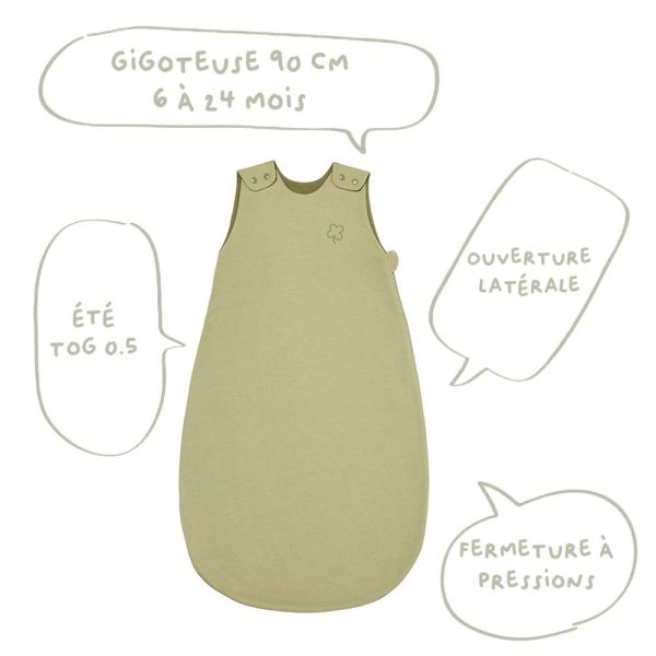 Gigoteuse été 6-24 mois Tilleul trèfle