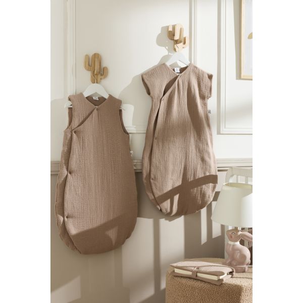 Gigoteuse forme kimono ouatinée gaze Mocha 6-18 mois