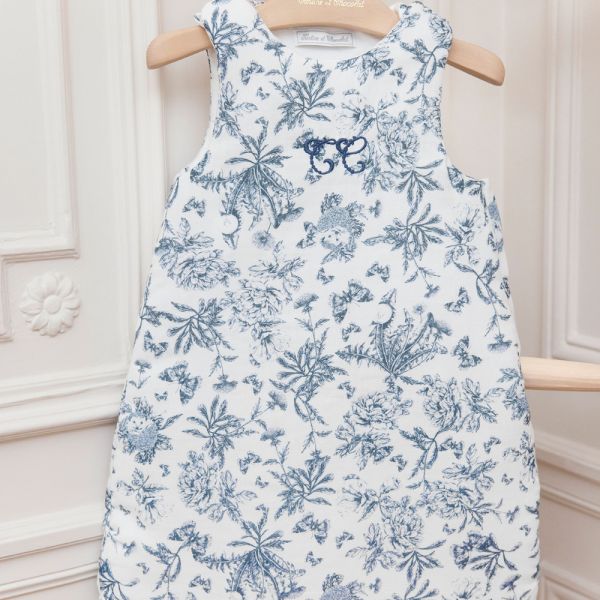 Gigoteuse Toile de Jouy Bleu 70 cm 6-9 mois