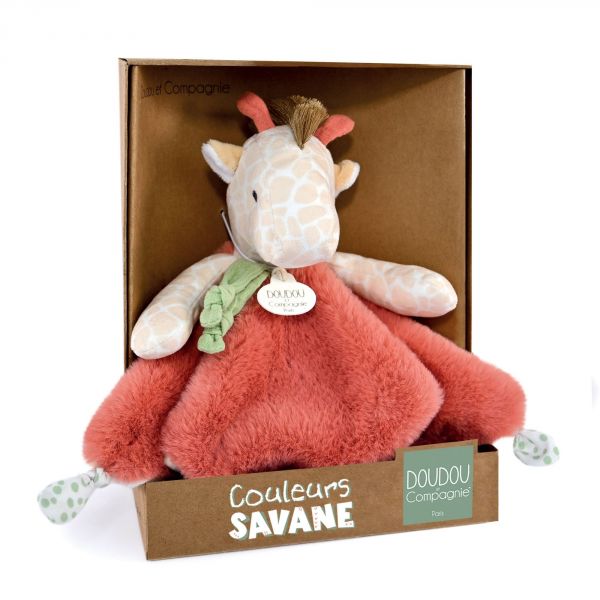 Doudou plat Couleurs savane Girafe