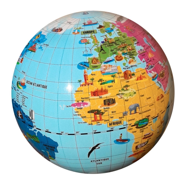 Globe gonflable - Merveilles du monde - 42 cm