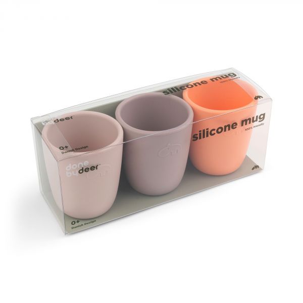 Lot de 3 gobelets en silicone Rose mixte