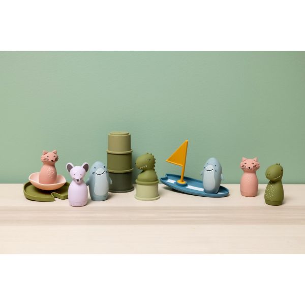 Lot de 5 gobelets empilables de bain - Mr. Dino