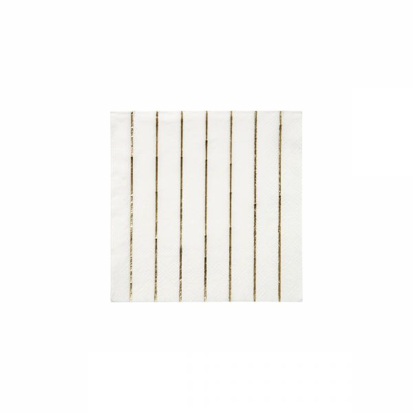 Lot de 16 petites serviettes rayures d'or