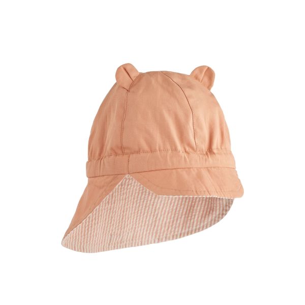 Chapeau de soleil réversible bébé Gorm Stripe Tuscany rose Sandy 1-2 ans