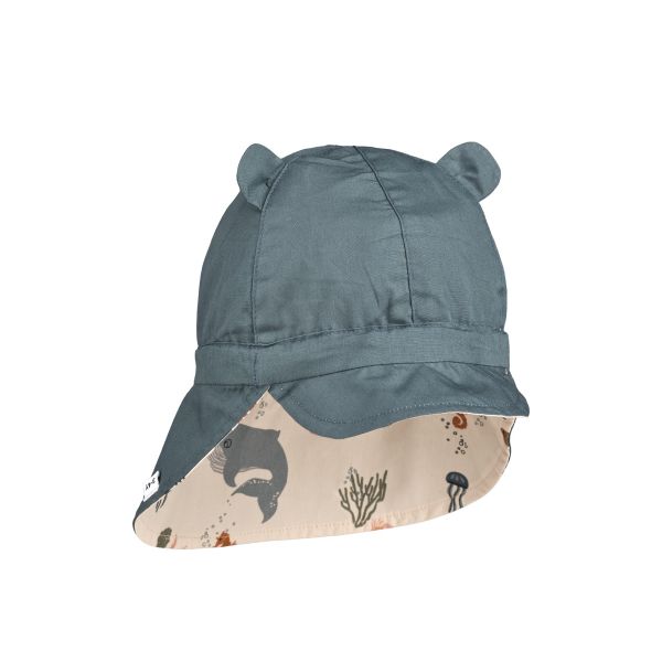 Chapeau de soleil réversible bébé Gorm Sea creature Sandy 1-2 ans