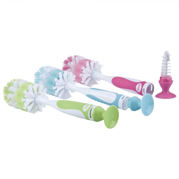Goupillon pour biberons et tétines avec ventouse