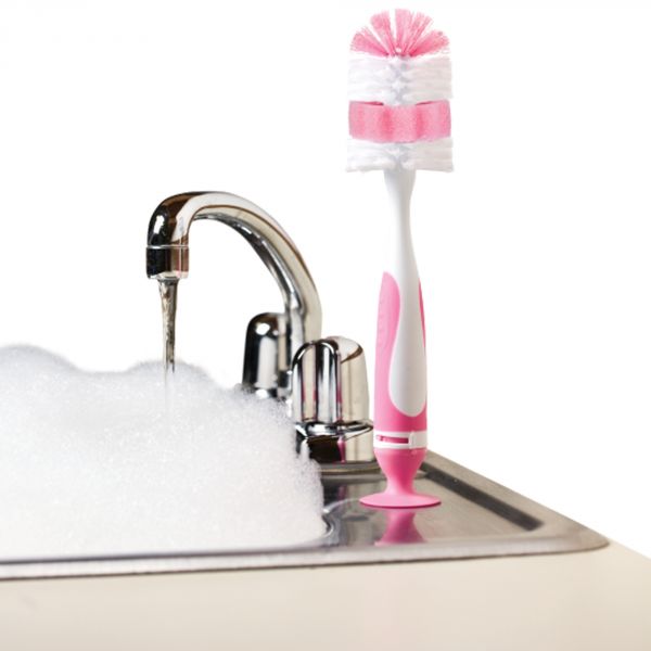 Goupillon pour biberons et tétines avec ventouse