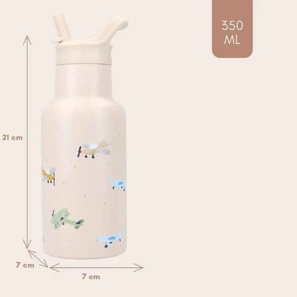 Gourde enfant Avions 350 ml beige