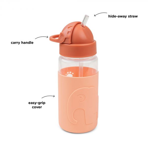 Gourde avec paille Easy-Grip Elphee Papaye
