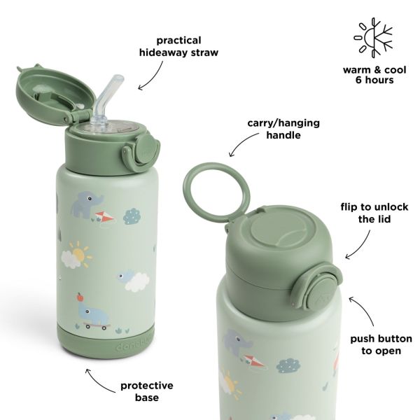 Gourde à paille isotherme Playground Vert 340 ml